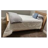 Nadeau Maple Twin Bed Frame With Serta Perfect Sleeper Mattress & Bedding