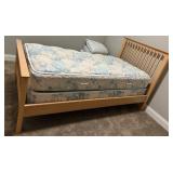 Nadeau Maple Twin Bed Frame With Serta Perfect Sleeper Mattress & Bedding