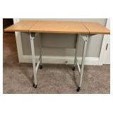 Folding Drop-Leaf Table on Casters