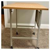Folding Drop-Leaf Table on Casters