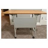 Folding Drop-Leaf Table on Casters