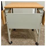 Folding Drop-Leaf Table on Casters