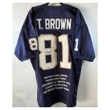 Tim Brown Autographed w/ COA Custom Notre Dame Stat Football Jersey