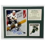 Neal Broten Autographed and Inscribed HOF Matted North Stars Hockey Photo Piece