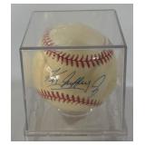 Ken Griffey Jr. Autographed Baseball Rawlings OALB Budig Ball w/ Case
