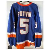 Dennis Potvin Autographed w/ HOS Inscriptions NEW WITH TAGS CCM New York Islanders Hockey Jersey Size 52