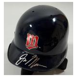 Joe Mauer Autographed Minnesota Twins Baseball Mini Helmet w/ Case