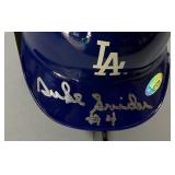 Duke Snider Autographed w/ Tristar COA Los Angeles Dodgers Baseball Mini Helmet w/ Case