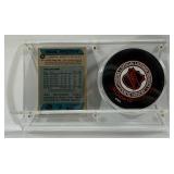 Neal Broten Autographed Minnesota North Stars Hockey Puck w/ Display Case and Card