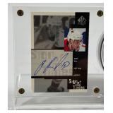Pavel Bure Autographed Hockey Card w/ Display Case and Florida Panthers Puck