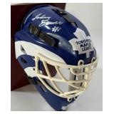 Johnny Bower Autogtaphed 2x Toronto Maple Leaves Mini Hockey Goalie Helmet - In Box