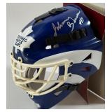 Johnny Bower Autogtaphed 2x Toronto Maple Leaves Mini Hockey Goalie Helmet - In Box