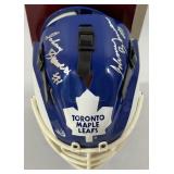 Johnny Bower Autogtaphed 2x Toronto Maple Leaves Mini Hockey Goalie Helmet - In Box