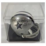 Mel Renfro Autographed and Inscribed "HOF 96" Dallas Cowboys Mini Football Helmet w/ Case