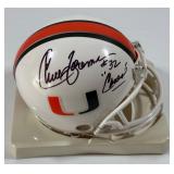 Chuck Foreman Autographed and Inscribed "Canes" University of Miami Mini Football Helmet
