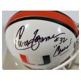 Chuck Foreman Autographed and Inscribed "Canes" University of Miami Mini Football Helmet