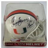 Chuck Foreman Autographed and Inscribed "Canes" University of Miami Mini Football Helmet