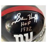 Sam Huff Autographed and Inscribed "HOF 1982" New York Giants Mini Football Helmet