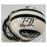 Joe Namath and Tim Tebow Autographed w/ COA New York Jets Mini Football Helmet