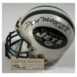 Don Maynard Autographed and Inscribed "HOF 87" Limited Edition New York Jets Mini Football Helmet w/ Case