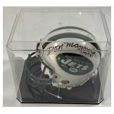 Don Maynard Autographed and Inscribed "HOF 87" Limited Edition New York Jets Mini Football Helmet w/ Case