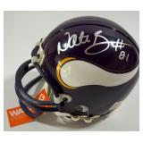 Nate Burleson Autographed Minnesota Vikings Mini Football Helmet