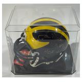 Tom Mack Autographed and Inscribed University of Michigan Mini Football Helmet w/ Case