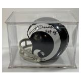 Tommy McDonald Autographed and Inscribed Los Angeles Rams Mini Football Helmet w/ Case