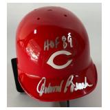 Johnny Bench Autographed and Inscribed Cincinnati Reds Mini Football Helmet w/ Case