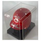 Johnny Bench Autographed and Inscribed Cincinnati Reds Mini Football Helmet w/ Case