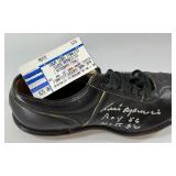 Luis Aparicio Autographed and Inscribed "ROY 56 HOF 84" Vintage Baseball Cleat w/ Signing Ticket and Case