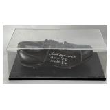 Luis Aparicio Autographed and Inscribed "ROY 56 HOF 84" Vintage Baseball Cleat w/ Signing Ticket and Case