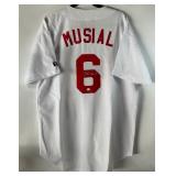 Stan Musial Autographed w/ GAI COA St. Louis Cardinals Russell Authentic Jersey - New With Tags Size XL