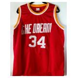 Hakeem Olajuwon Autographed w/ JSA COA Custom "The Dream" Basketball Jersey Size XL