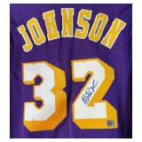Magic Johnson Autographed w/ COA Custom Los Angeles Lakers Basketball Jersey Size XL