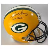 Bart Starr Autographed and Inscribed "MVP SB I, II" Full Sized Green Back Packers Football Helmet