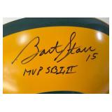 Bart Starr Autographed and Inscribed "MVP SB I, II" Full Sized Green Back Packers Football Helmet