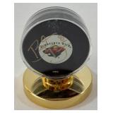 Brad Bombardir Autographed Minnesota Wild NHL Hockey Puck w/ Case