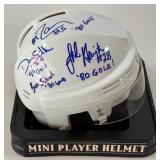 5 Autographs From 1980 Miracle on Ice Team USA Hockey Team Mini Helmet - Broten, Harrington, Schneider, Ramsey,Silk