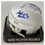 5 Autographs From 1980 Miracle on Ice Team USA Hockey Team Mini Helmet - Broten, Harrington, Schneider, Ramsey,Silk