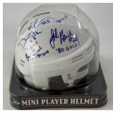 5 Autographs From 1980 Miracle on Ice Team USA Hockey Team Mini Helmet - Broten, Harrington, Schneider, Ramsey,Silk