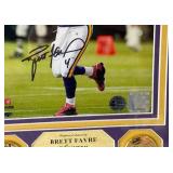 Brett Favre Autographed w/ COA Framed Matted Photo w/ Medallions Limited Edition - Minnesota Vikings Football