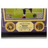 Brett Favre Autographed w/ COA Framed Matted Photo w/ Medallions Limited Edition - Minnesota Vikings Football