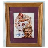 Mike Schmidt Autographed and Framed Baseball Photo - Philadephia Phillies