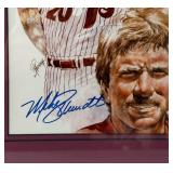 Mike Schmidt Autographed and Framed Baseball Photo - Philadephia Phillies