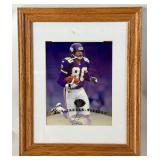 Cris Carter Autographed and Framed 1997 Leaf Minnesota Vikings Football Card