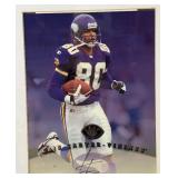 Cris Carter Autographed and Framed 1997 Leaf Minnesota Vikings Football Card