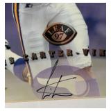 Cris Carter Autographed and Framed 1997 Leaf Minnesota Vikings Football Card