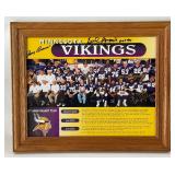 Autographed Minnesota Vikings Football Roster - Bud Grant, Jerry Brown, Mick Tingelhoff, Carl Eller, Troy Brown