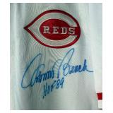 Johnny Bench Autographed w/ PSA DNA COA and Inscribed Cincinnati Reds 1975 Baseball Jersey - NEW WITH TAGS! Mithcell and Ness Cooperstown Collection Size 52